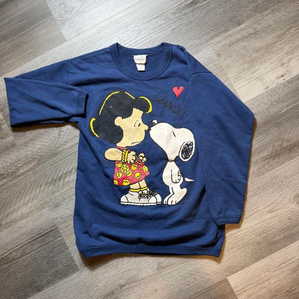 Peanuts Women's Navy and Blue Sweatshirt